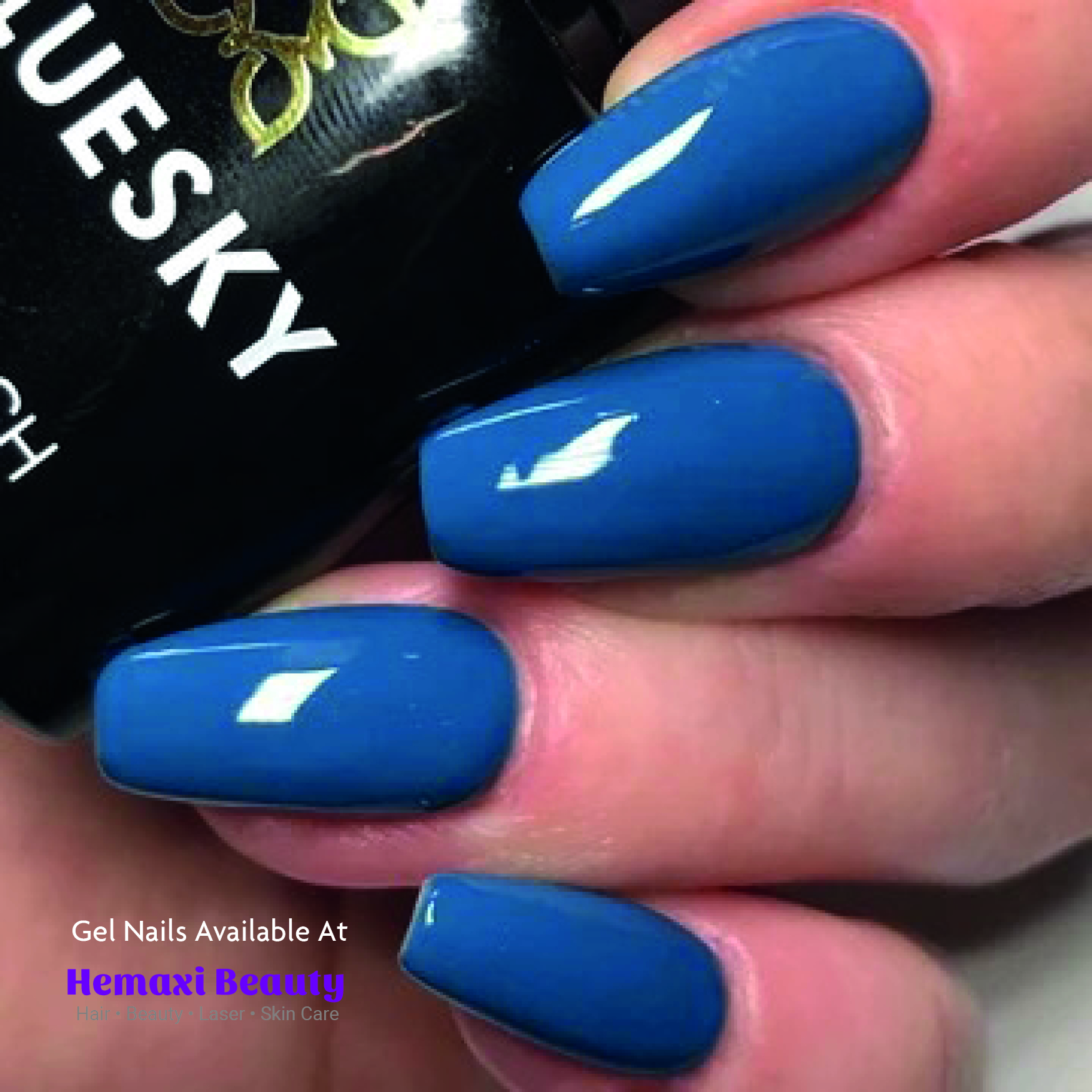 Dark Blue Gel Nail Birmingham Salon