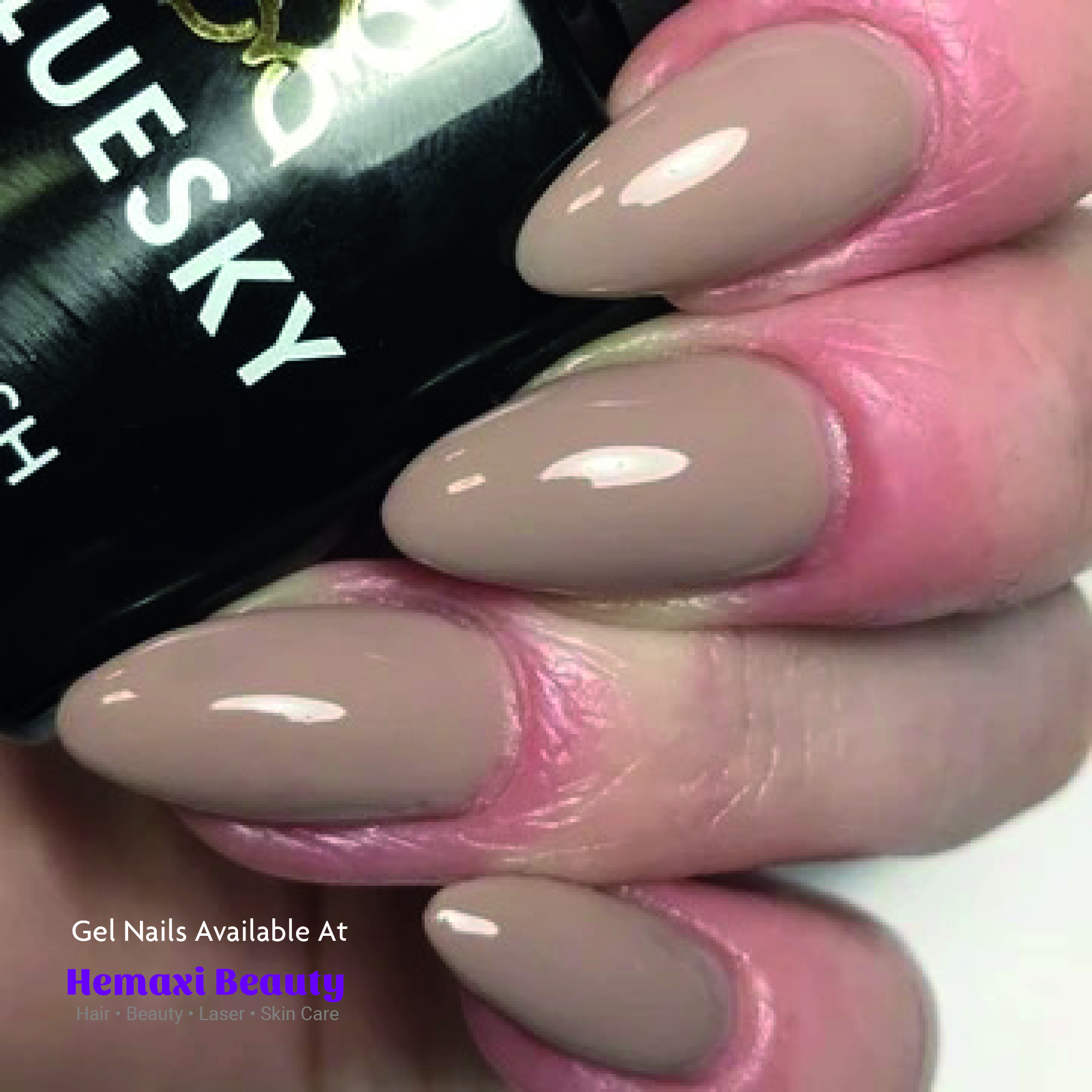 Dark Nude Gel Nail Birmingham Salon