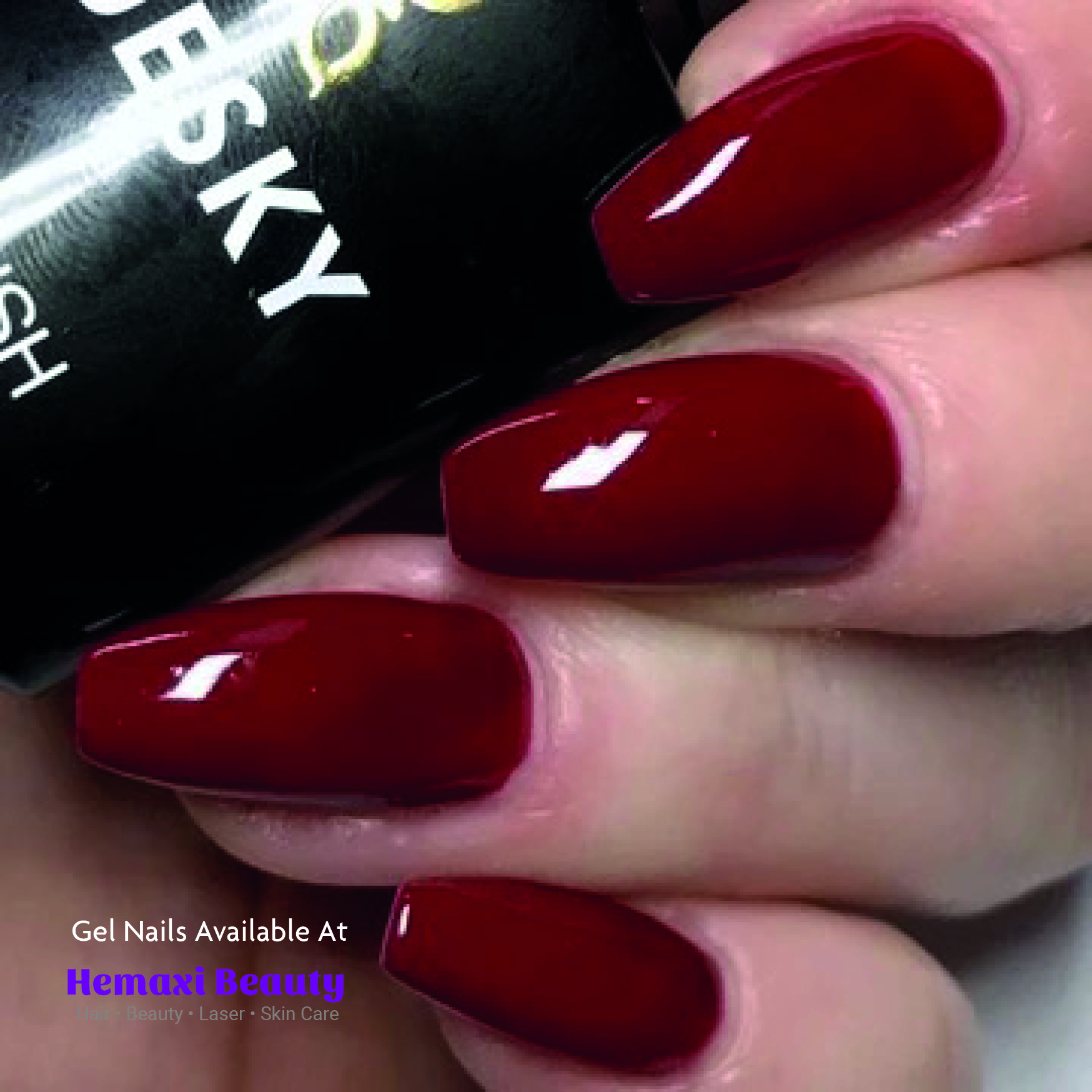 Red Gel Nail Birmingham Salon