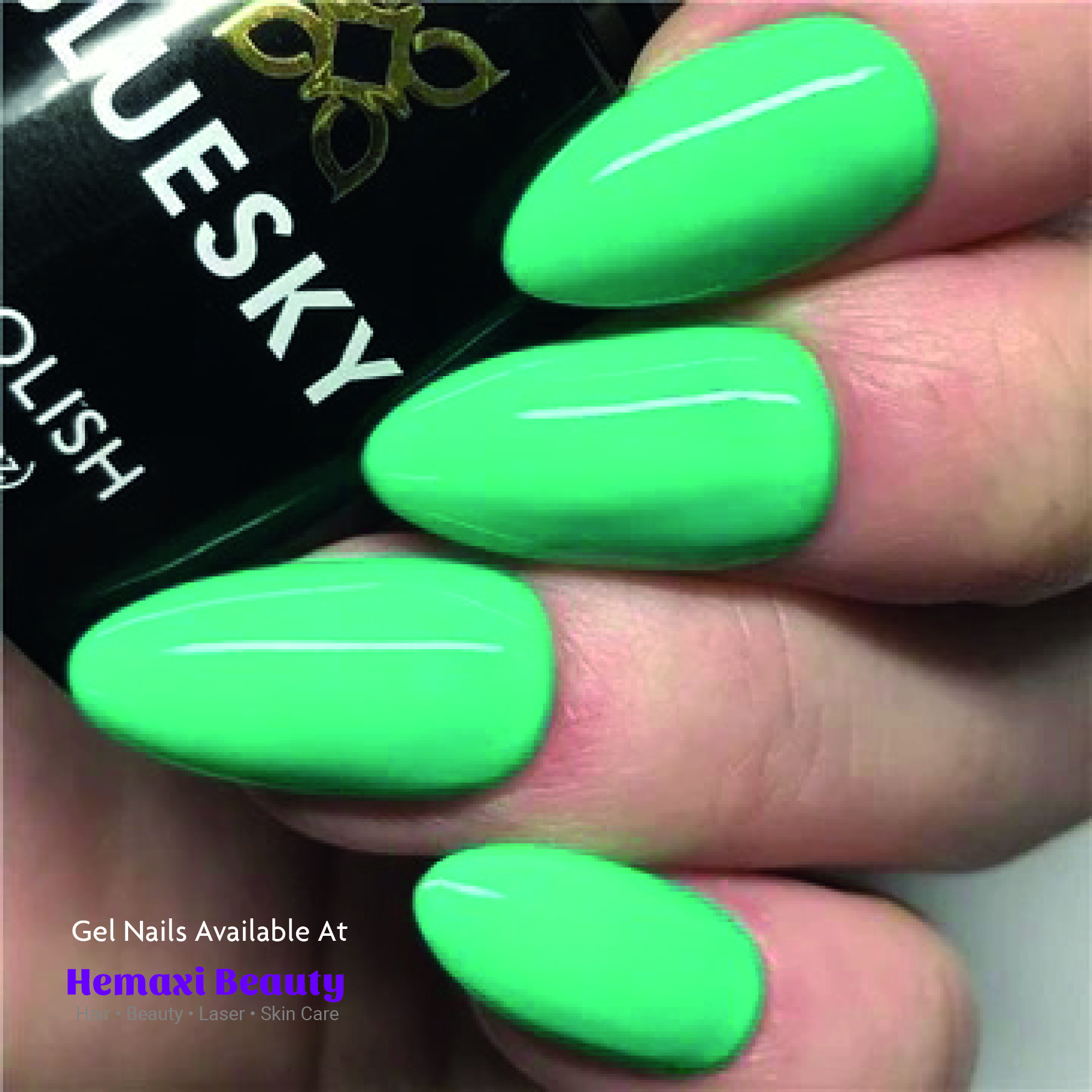 Green Gel Nail Birmingham Salon