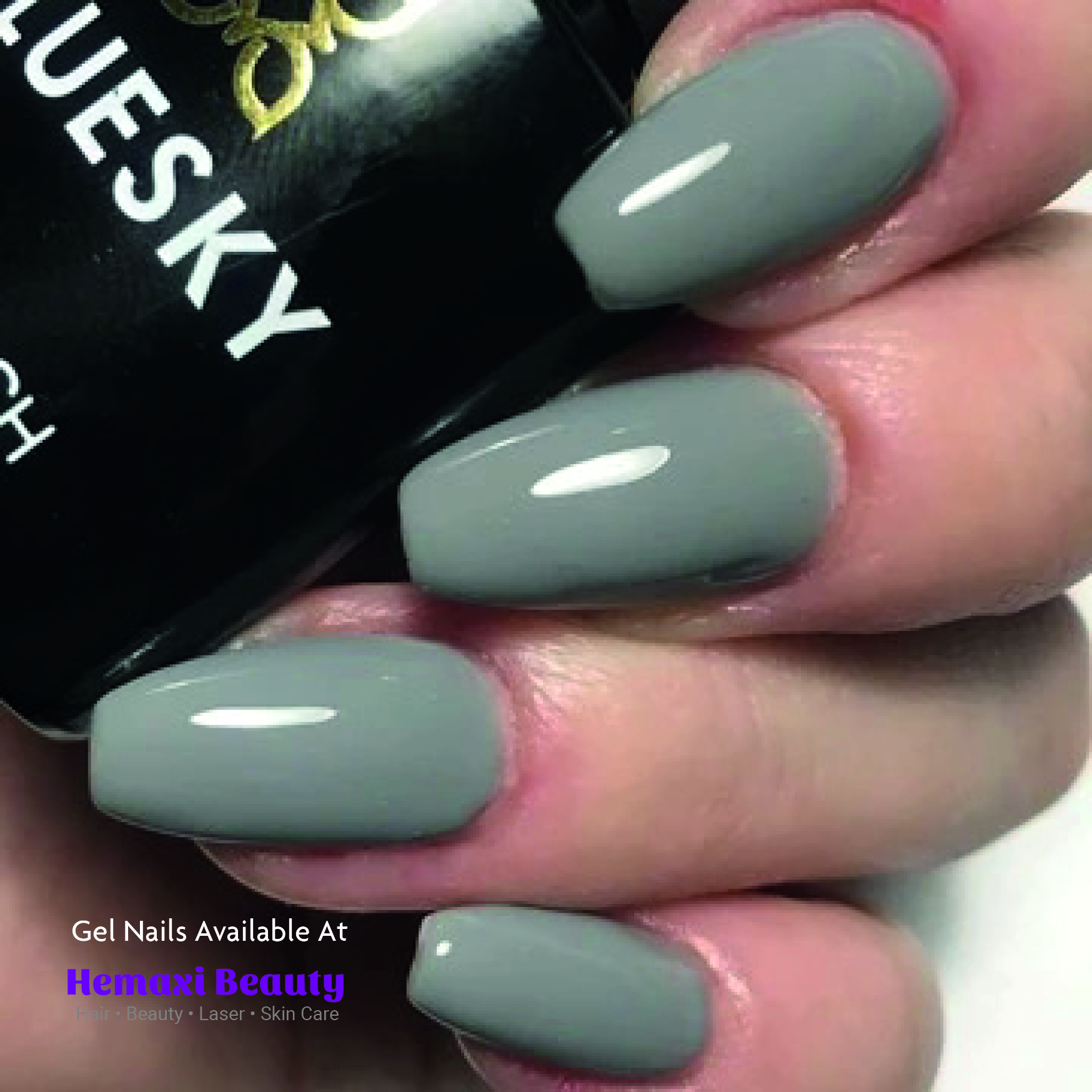 Grey Gel Nail Birmingham Salon