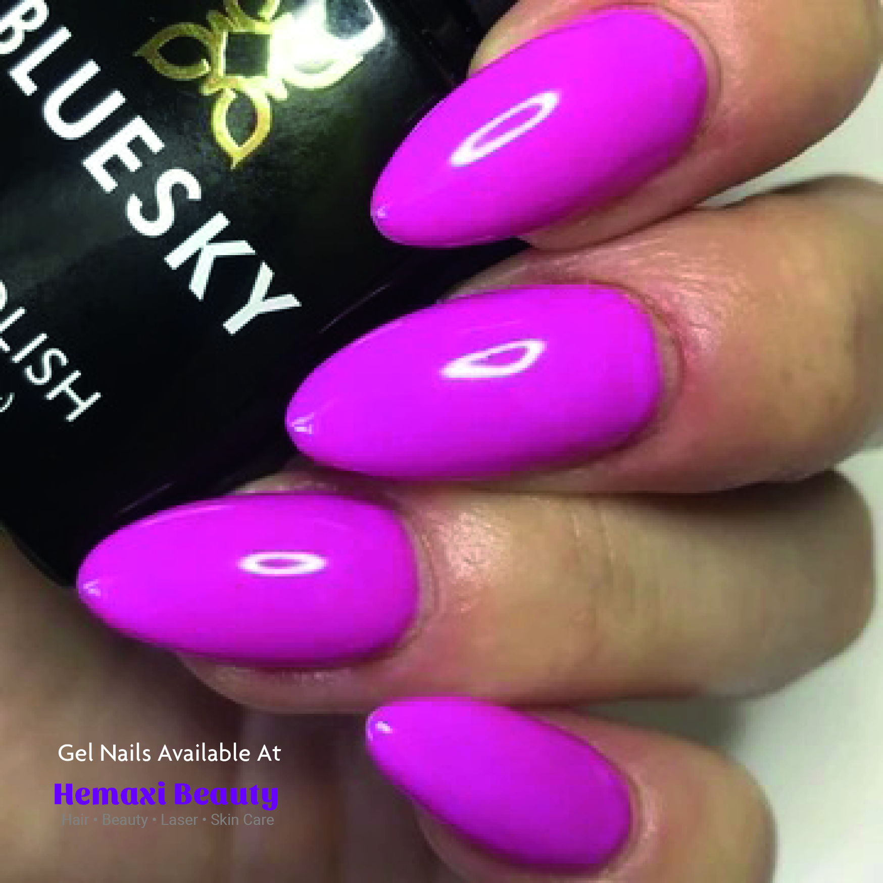 Shocking Pink Gel Nail Birmingham Salon